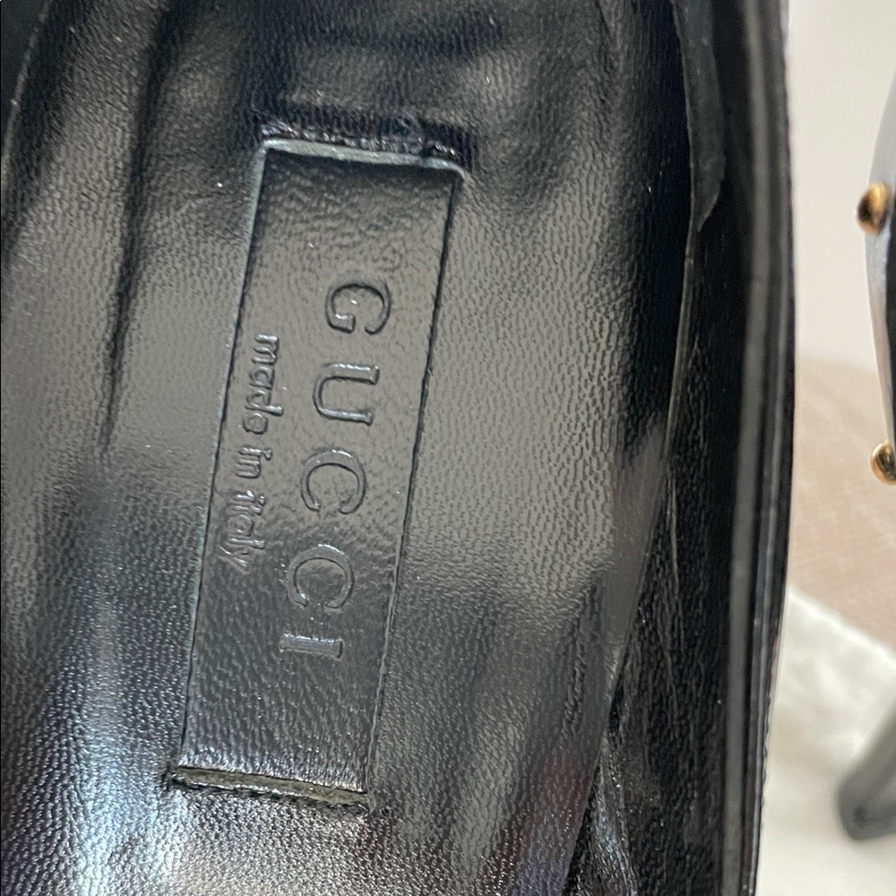 Gucci Black Patent Leather Pointed Studded Stiletto Heels - Picture 6 of 8